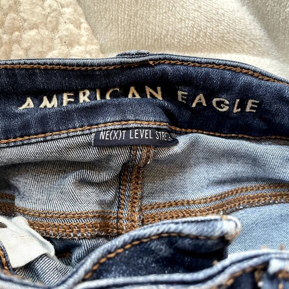 American Eagle Skinny Jeans Denim Next Level Stretch Dark Wash Size 6 - Picture 7 of 9